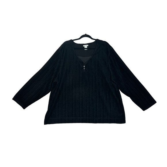 Catherines Chenille Black Pullover Sweater Plus Size 3X (26/28W) - Picture 2 of 5